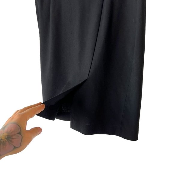 Vintage 90s DKNY Black Wool Mini Skirt 6 - Picture 2 of 9